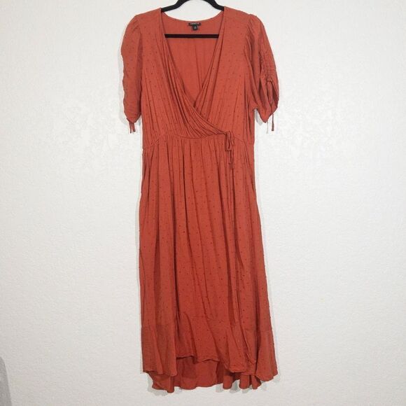 Torrid Acas Red Swiss Dot Linen Dress Size 0 / Large - Picture 2 of 11